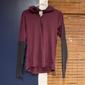 VS PINK maroon + black quarter zip